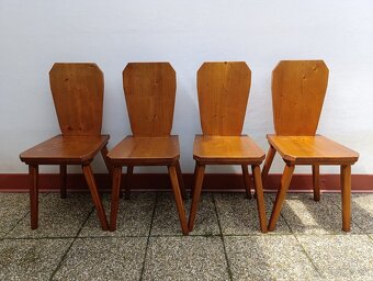 4 židle, masív, rustikální/selský nábytek - 9