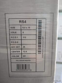 Alu disky R18 5x112 Et45 8J MAM RS4 PP Seat Audi Vw Škoda - 9