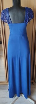 dlhé modre šaty S - 9