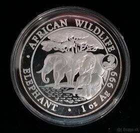 Strieborné investičné mince Somali Elephant zľava - 9