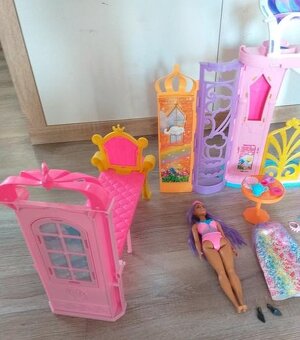 Barbie domček Dúhový zámok,bábika princezná zdarma - 9