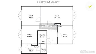 HALO reality - Predaj, trojizbový byt Skačany + polizba - EX - 9
