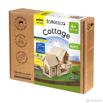 Drevená stavebnica chata – IgroTeco, úplne nová, nerozbalená - 9