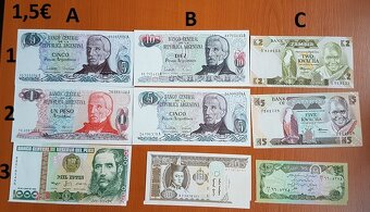 Bankovky 1,5€ - 5€ - 9