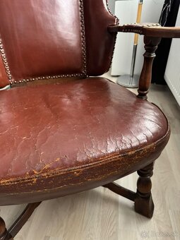 Artifort vintage kožená stolička – originál z 60.–70. rokov, - 9