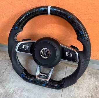 VOLANT VOLKSWAGEN R RLINE GTD GTI - KOZA / Modry KARBÓN - 9