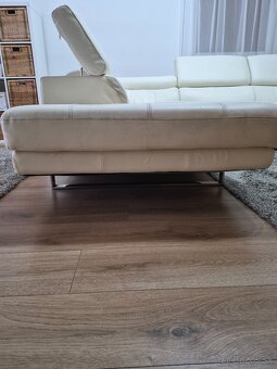 Kožená sedacia súprava + taburetka - 9