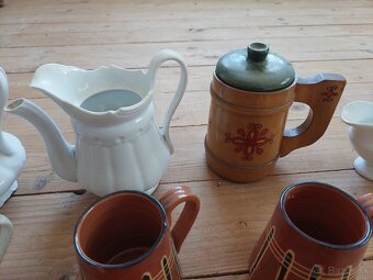 🔥Retro tradičná keramika 4 džbány + 9 pohárov - 9