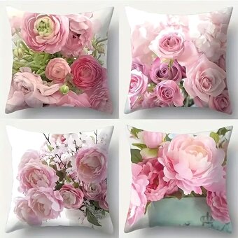 SET-4ks KRASNE OBLIEČKY NA VANKUŠE-45x45cm-NOVE - 9