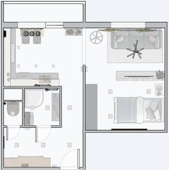 1i byt - možnosť modernizácie na 2KK LOFT Apartmán - balkón - 9