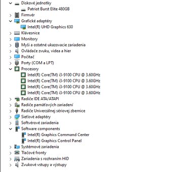 Počitač Intel Core i3 9100/DDR4 8GB/SSD 480GB - 9