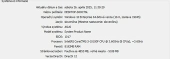 Predám stolný počítač – i3 10100F, GTX 1050 Ti, 8 GB RAM - 9