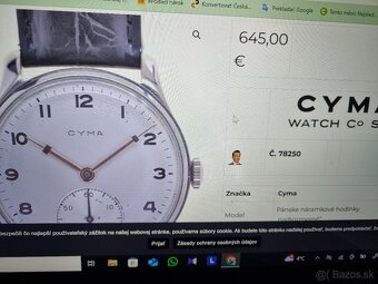 Veľké,náramkové hodinky,CYMA. - 9