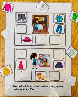 Aktivity pre deti, Montessori, suchý zips, laminované - 9
