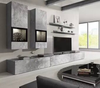 Obývacia stena svetlý betón - 9