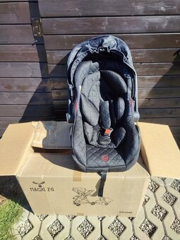 Nový kombinovaný kočárek 3v1 (černo-zlatý) - 9