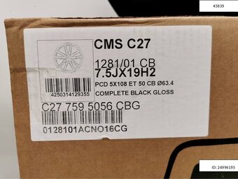 Ford Focus, Volvo XC60 alu disky 5x108 R19 ET50 7,5J 1222 - 9