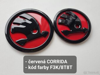 FAREBNY ZNAK SKODA - LOGO EMBLEM SKODA FAREBNE LAKOVANE - 9