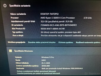 PREDÁM HERNÝ PC - R5 5600X, RTX 3060TI 8GB, 32GB DDR4, SSD - 9