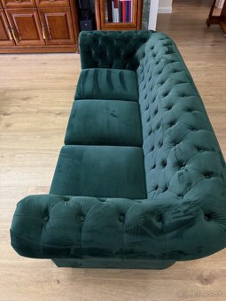 Pohovky Chesterfield 2 kusy. Smaragdová zelená. - 9
