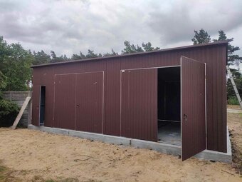 Plechová montovaná hala 9x7m – sklad krmiva, dielňa, garáž - 9