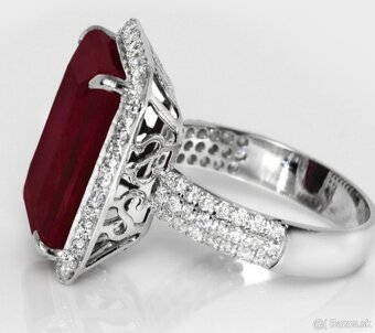 Briliantovy prsten s 12.11ct rubinom - 9