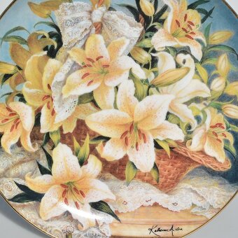 Taniere plné kvetov - zberateľské porcelánové taniere - 9