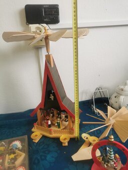 Vianoce, starožitný kolotoč, ozdoby, špic - 9