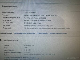 Počítač Acer.Intel Celeron J4005 2x2,00GHz.16gb ram.512SSD - 9