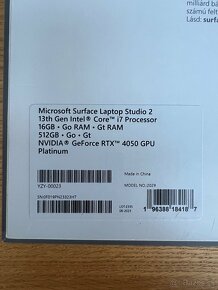 Predám MICROSOFT SURFACE LAPTOP STUDIO 2, i7, 13th, 16GB/512 - 9