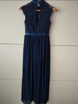 Kráľovské modré spoločenské šaty - 9