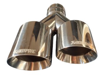 Nerezová univerzálna leštená koncovka výfuku Logo Akrapovič - 9