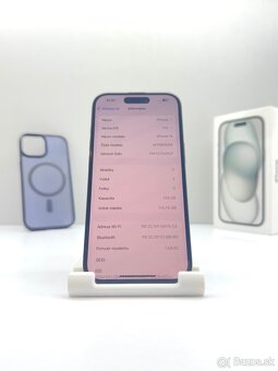 iPhone 15 BLACK 128GB TOP STAV AKO NOVÝ ORIGINÁL - 9