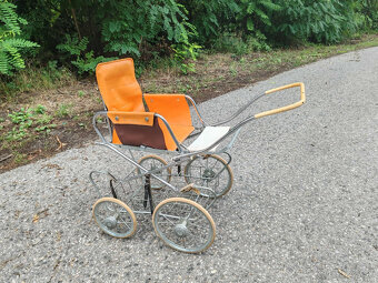 Retro detský kombinovaný kočík pre bábiky - 9