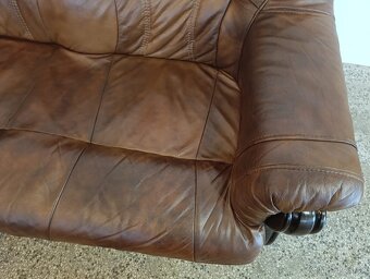 Kožená sedačka, trojsedačka, nábytek z masívu, kůže - 9