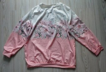 Blúzka/tričko/mikina, bielo ružový - 9