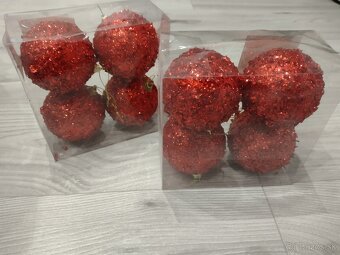 Vianočné ozdoby ČERVENÉ, BIELE - 9