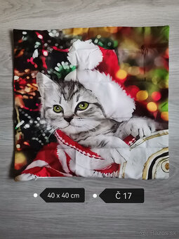 Vianočné obliečky na vankúš 40 x 40cm NOVE - 9