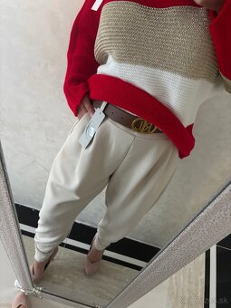 Damske mega nohavky sand - 9