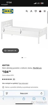 Detská posteľ IKEA KRITTER 70x160 cm + matrac - 9