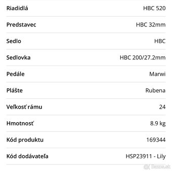 DETSKÝ BICYKEL HEAD “16” - t. č. 0907 240 930 - 9