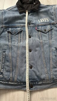 Pánska,zateplená,riflová,obojstranná bunda LEVIS - M - 9