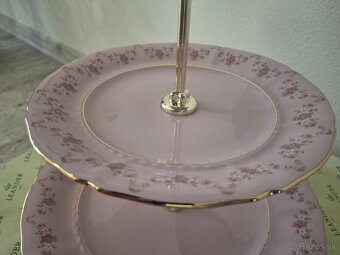 Leander ružový pozlátený porcelánový set - 9