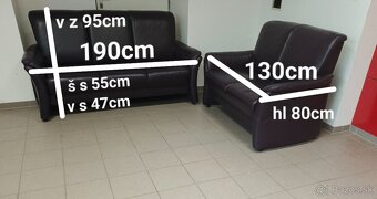 Kožená sedacia súprava 3+2 - ako NOVÁ, TOP STAV - 9