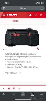 SL 2-22 Hilti Svetlo + B 22-110 Li-ion Baterka - 9