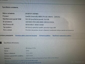 Počítač Acer.Intel Celeron J4005 2x2,00GHz.16gb ram.512SSD - 9