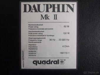 100W regalove 2-pas. reproduktory QUADRAL 39x22x29cm GERMANY - 9