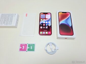 APPLE IPHONE 14 128GB RED,BATERKA 100% - 9