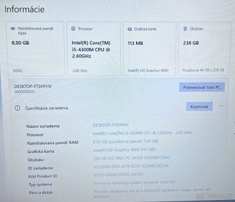 Fujitsu E754 / i5 / 8GB / 256GB / 2x bat. / dock / kovový - 9