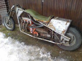 starý pretekový motocykl sprint dragster jawa čz koště DKW - 9